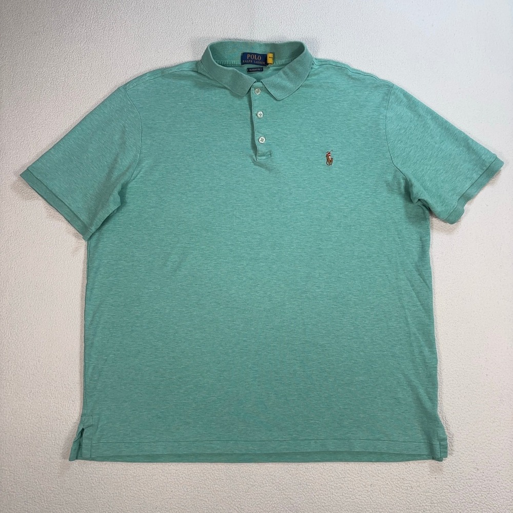 Polo Ralph Lauren Flesh‎ Pony Polo Men's L Green Classic Soft Cotton Shirt